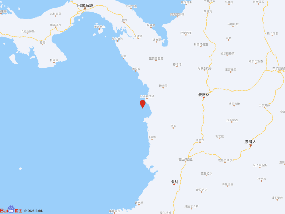 哥倫比亞西岸近海發(fā)生5.6級地震
