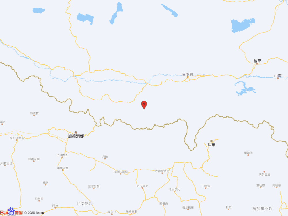 西藏日喀則市定日縣（北緯28.42度，東經(jīng)87.50度）發(fā)生4.9級(jí)地震