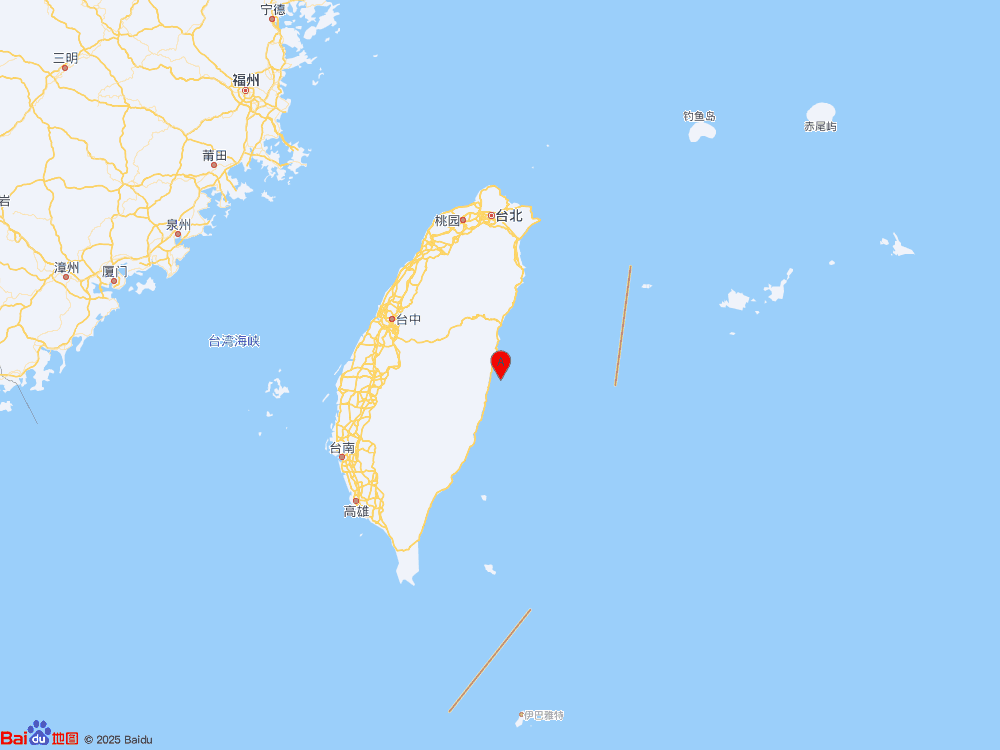 臺灣花蓮縣海域（北緯23.70度，東經(jīng)121.65度）發(fā)生3.7級地震
