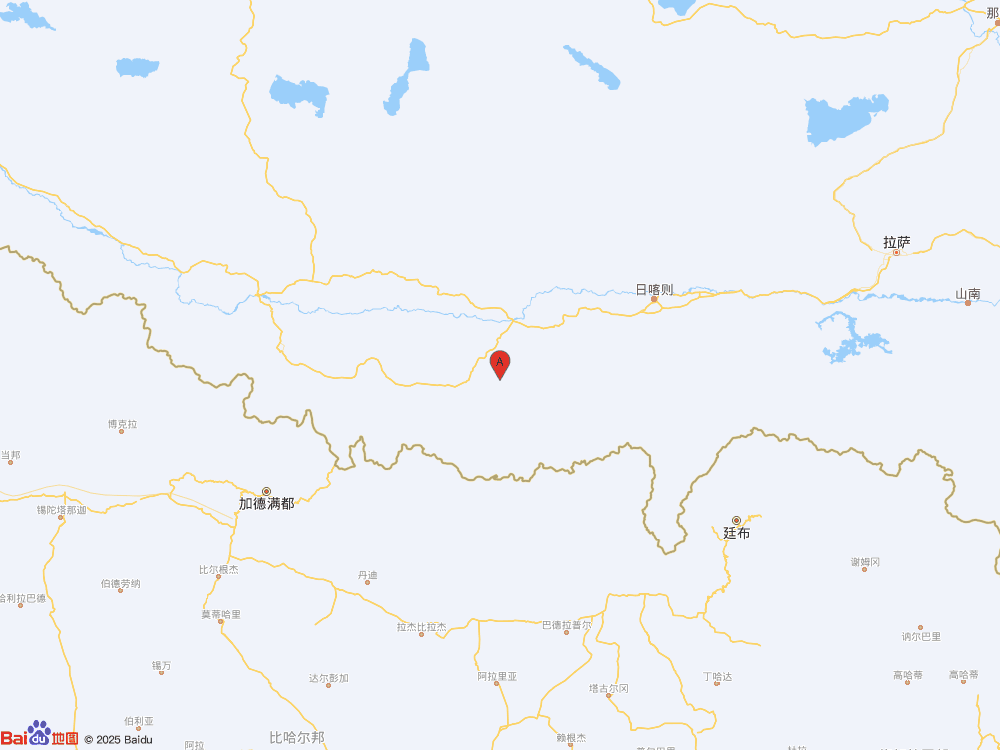 西藏日喀則市定日縣（北緯28.67度，東經(jīng)87.47度）發(fā)生3.4級地震