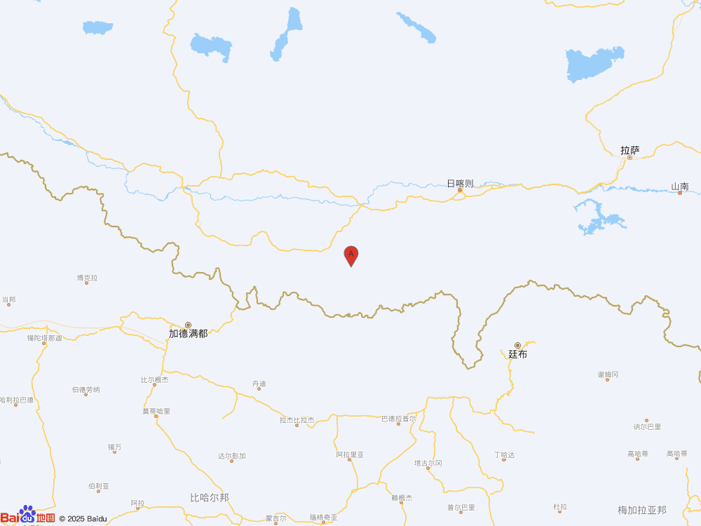 西藏日喀則市定日縣（北緯28.44度，東經(jīng)87.46度）發(fā)生3.1級(jí)地震