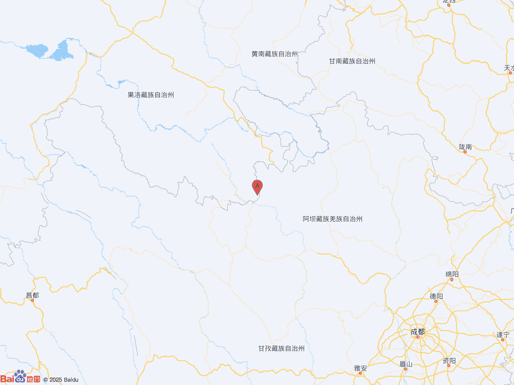 青海果洛州班瑪縣（北緯32.80度，東經(jīng)101.20度）發(fā)生3.0級地震