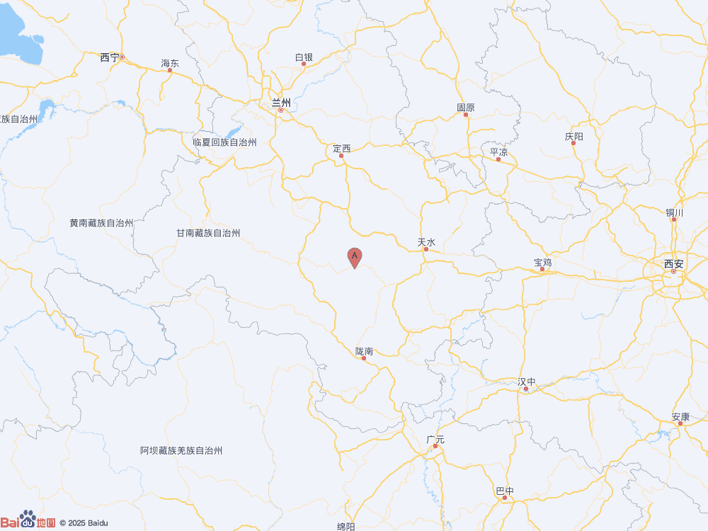 甘肅定西市岷縣（北緯34.42度，東經(jīng)104.80度）發(fā)生3.3級地震