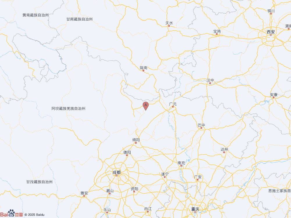 四川廣元市青川縣（北緯32.39度，東經(jīng)104.99度）發(fā)生3.0級(jí)地震