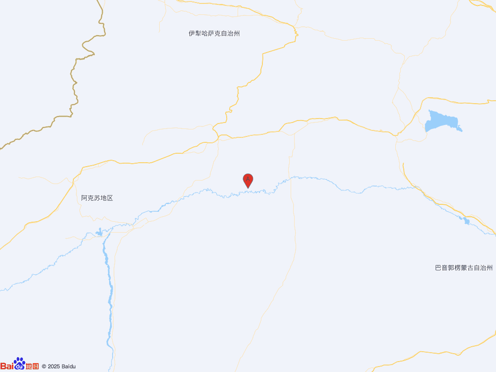 新疆阿克蘇地區(qū)庫車市（北緯41.08度，東經(jīng)83.46度）發(fā)生3.2級地震